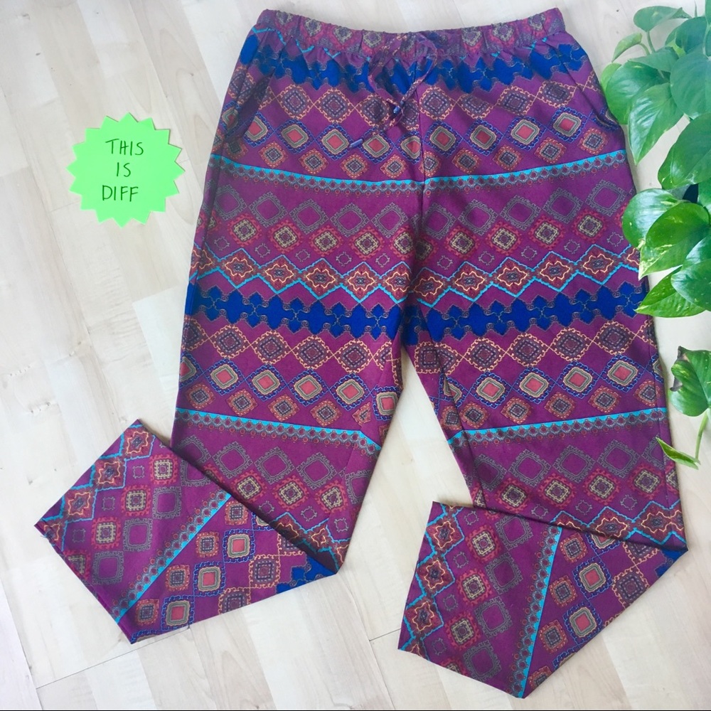 Boho Tribal High Waist Trouser Jogger Pants XL